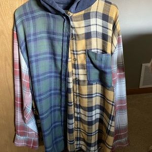 AE block colored flannel